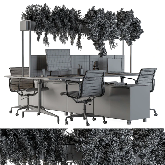 Office Furniture - employee Set 16 — Descargar