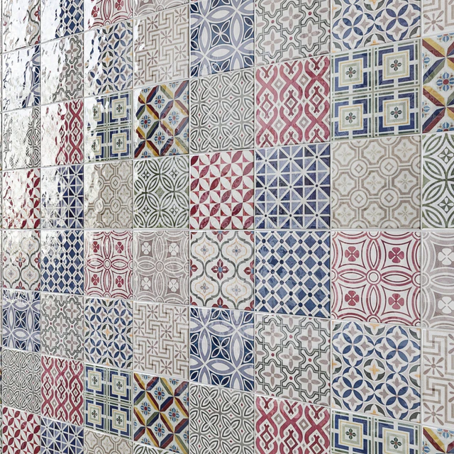 EQUIPE COUNTRY (Экипе Кантри) Patchwork (16 плиток с разным паттерном)  керамическая плитка — Скачать