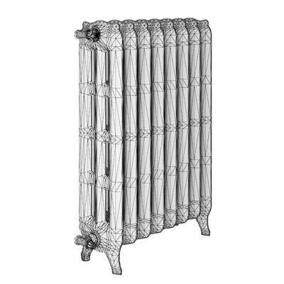 Classic Cast Iron Radiator Black Low-poly — Вид 5