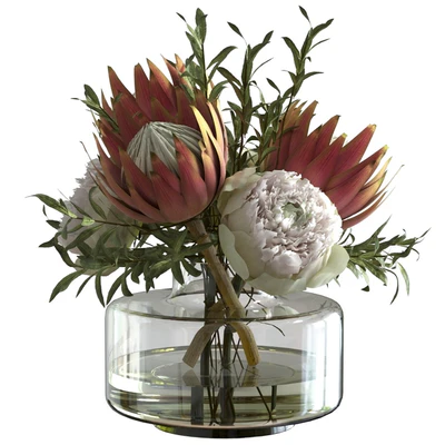 Bouquet with peonies and proteas — Ver 3