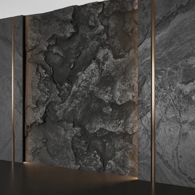 Wall panel with a black rock — Descargar