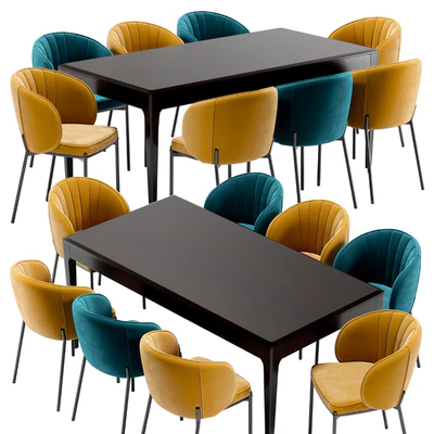 Coral dining chair and Brooklyn table — Ver 5