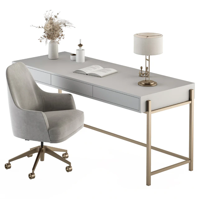 Home Office white and Gold Table - Office Furniture 282 — Скачать