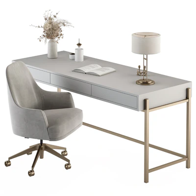 Home Office white and Gold Table - Office Furniture 282 — Вид 6