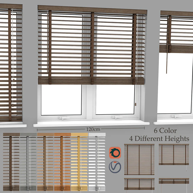 Wood Blinds Venetian 2 (120cm) — Скачать