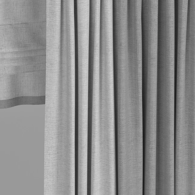 Gray curtains in two colors with tulle. — Descargar