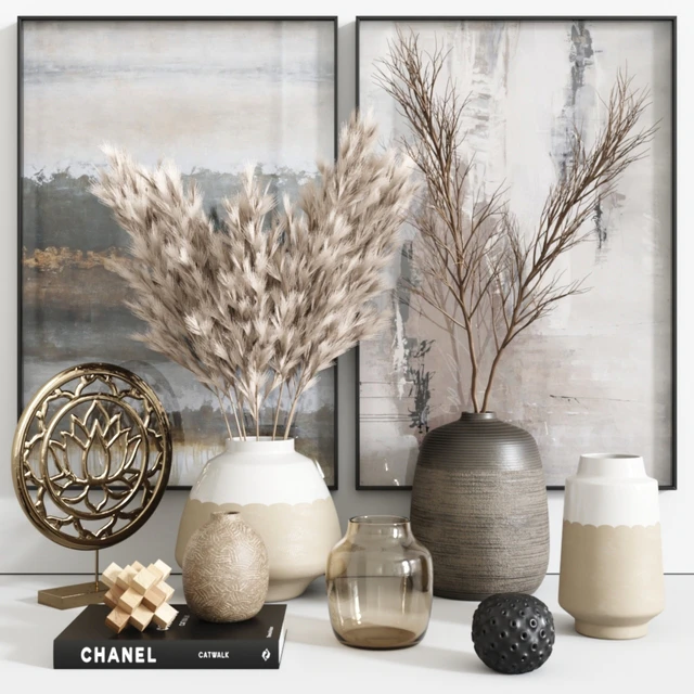 Pampa Grass Vase Decor Set # 14 — Descargar