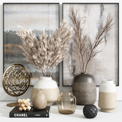 Pampa Grass Vase Decor Set # 14 — Ver 1