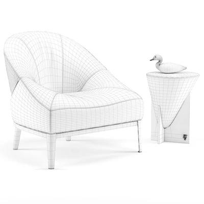 Minstrel small table and Rosemary leather armchair - Visionnaire Home Philosophy — Ver 2