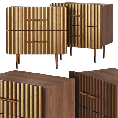 CB2 Crimped Gold Leaf Nightstand — Ver 1