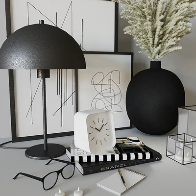 Decorative set with Black Metal Vase — Вид 3
