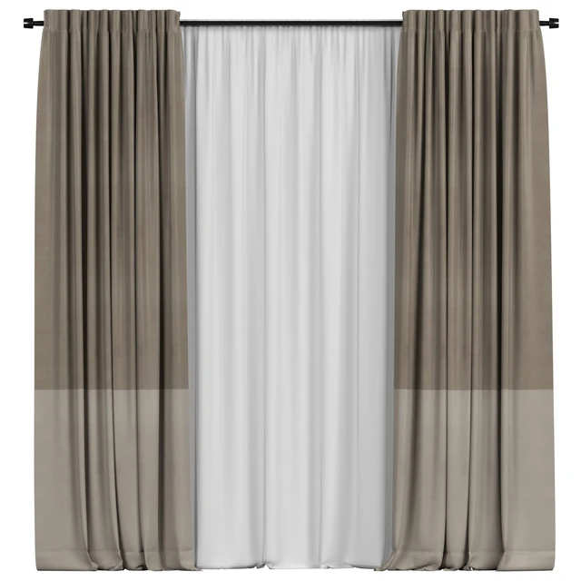 Curtains with tulle in two colors — Descargar