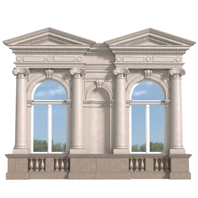 Классический фасад с фронтоном и колоннами.Classic facade with pediment — Скачать