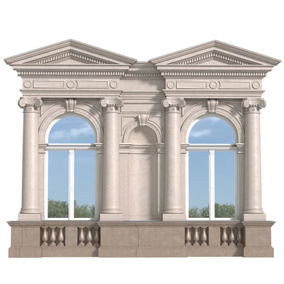 Классический фасад с фронтоном и колоннами.Classic facade with pediment — Вид 4