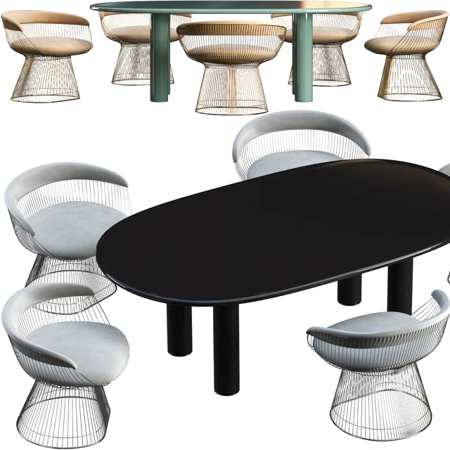 Dining table Knoll Smalto and chair Knoll Planter — Descargar