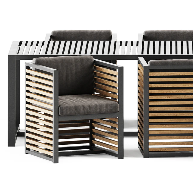 Outdoor Table and Armchair Dna teak by Gandia Blasco / Outdoor furniture — Descargar