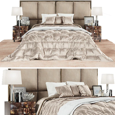 Modern bed whith knite plaid — Ver 1