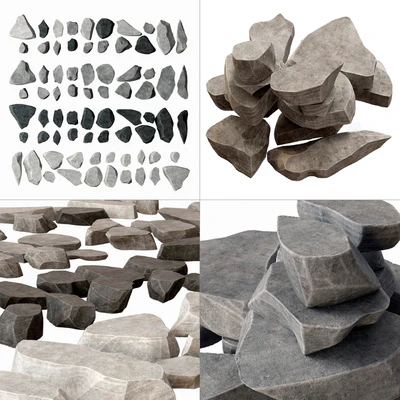 Rock stone plate splinter n1 / Скальный плиточный камень — Вид 1