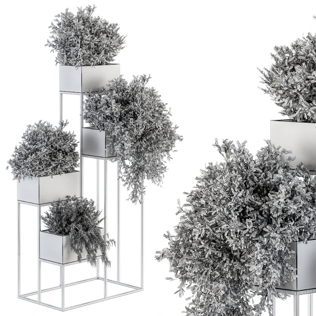 indoor Plant Set 213 - Silver Plant Stand — Descargar