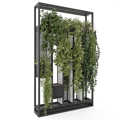 Indoor Hanging Plants in Metal Stand - Set 1698 — Ver 7