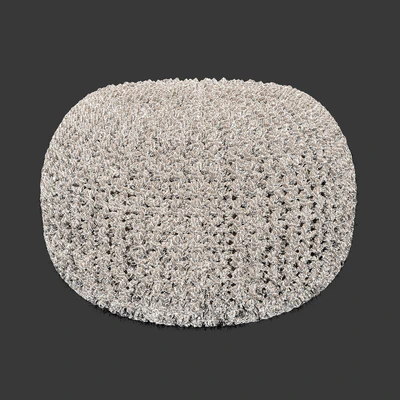 BISHO wicker pouf round — Ver 2