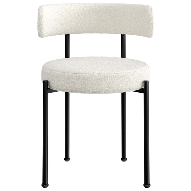 INESSE BOUCLE IVORY DINING CHAIR — Download