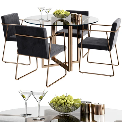 CB2 rouka chair & round dining table — Вид 1