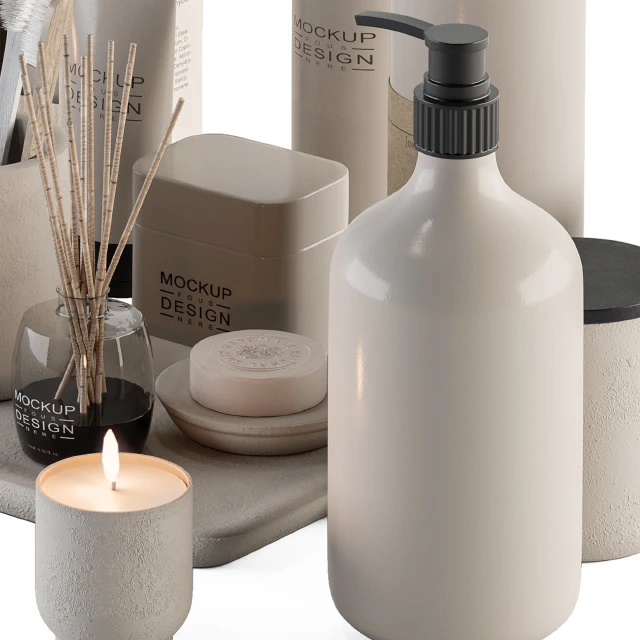 Bathroom accessory Set with Dried Plants Set 20 — Descargar