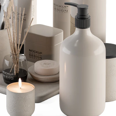 Bathroom accessory Set with Dried Plants Set 20 — Ver 5