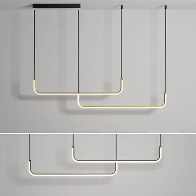 LED Pendant Light Modern Nordic Black Gold — Ver 5