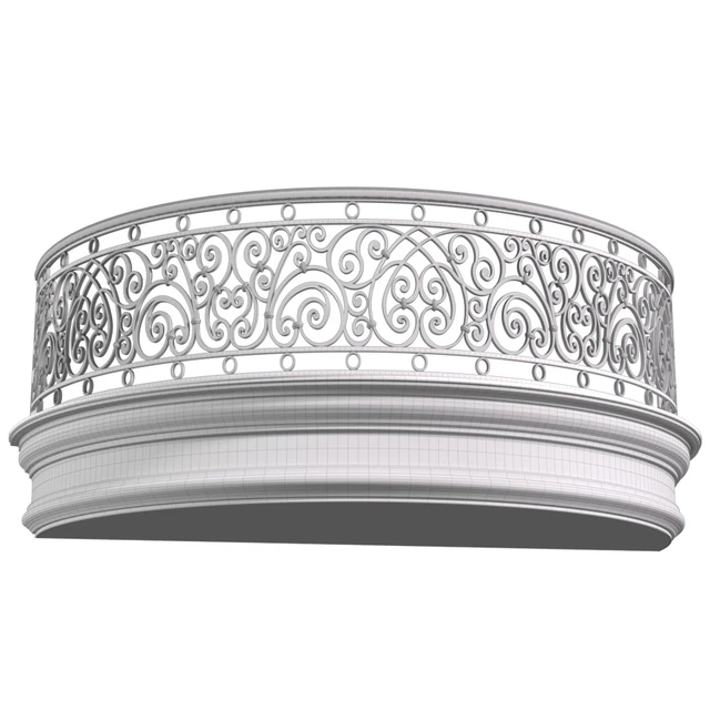 Классический полукруглый кованный балкон.Classic Round balcony Forged Fence — Скачать