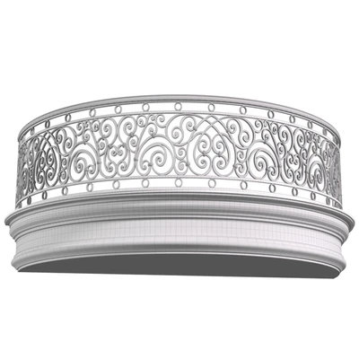 Классический полукруглый кованный балкон.Classic Round balcony Forged Fence — Вид 4