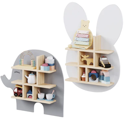 Shelf bunny and elephant with kids decor by jabadabado — Ver 1