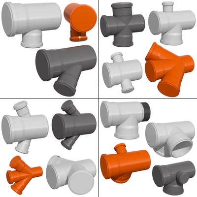 Counstraction designer water supply sewerage  pipes fittings clamps crosspieces couplings — Ver 6