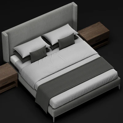 RH Italia Shelter Nontufted Platform bed — Ver 2