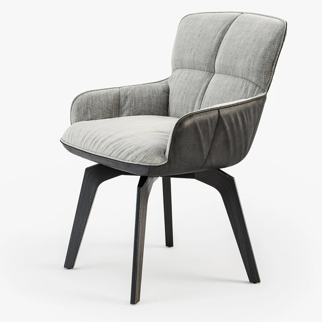 Freifrau Marla armchair low wooden frame — Descargar