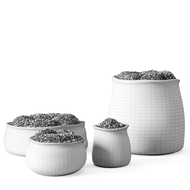 Crosshatch concrete vessel collection with moss — Descargar