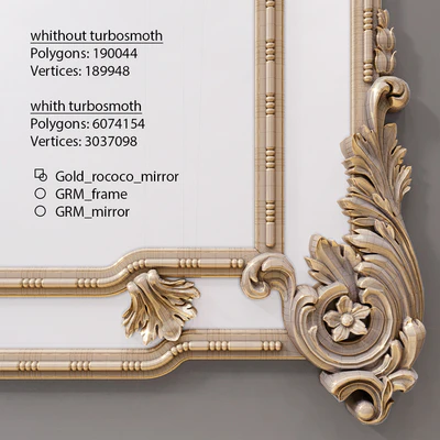 Gold rococo mirror — Вид 3