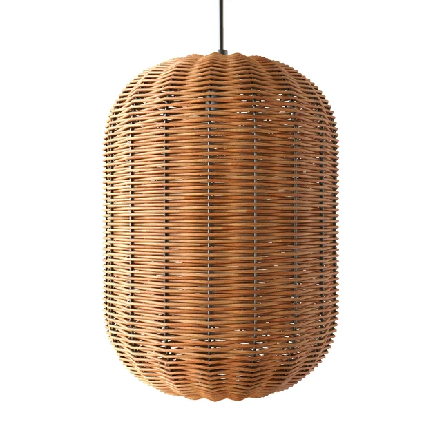 Rattan and Metal Ceiling Lamp — Скачать