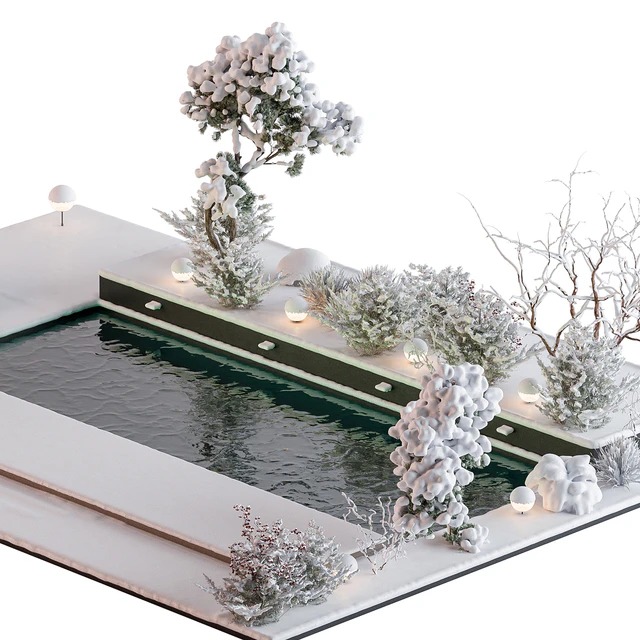Snowy Scene with Pool - Set 76 — Descargar