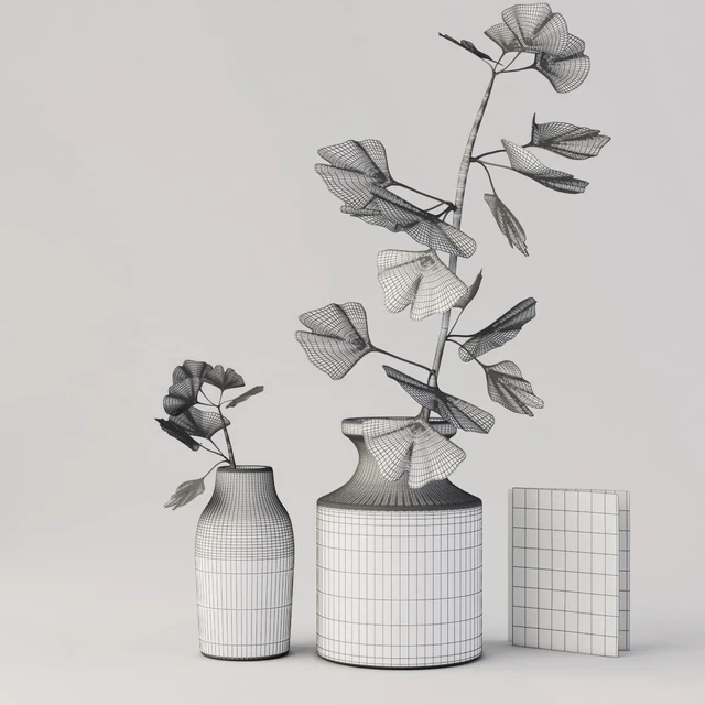 Kolya vase and gingo branch — Скачать