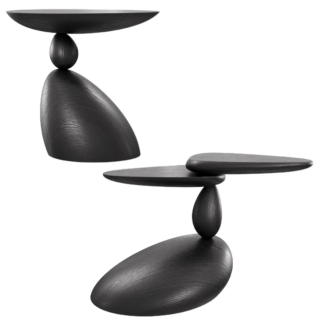 Stones and Twins coffee tables by WOODZENART from the Stone Story collection — Descargar