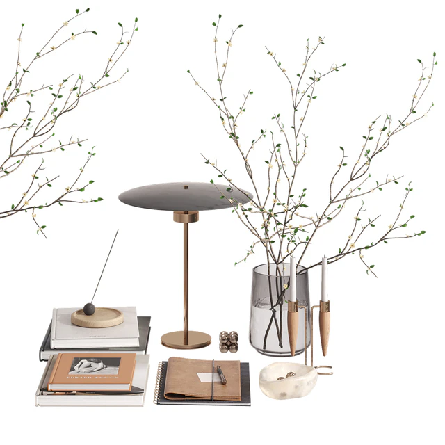 Decorative set with cherry branches — Descargar