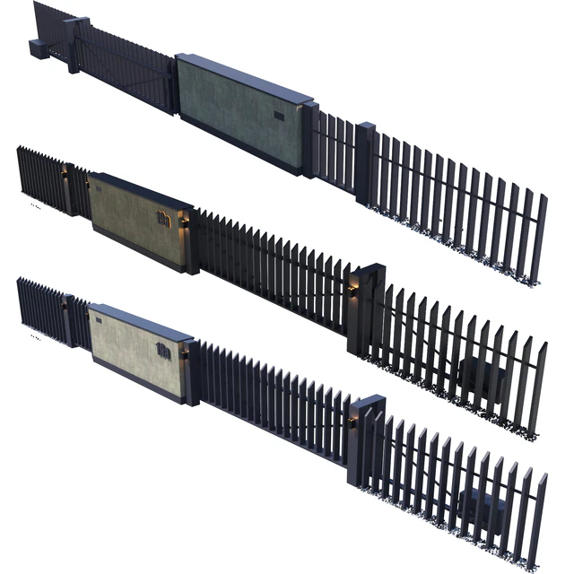 Fence with sliding gates — Descargar