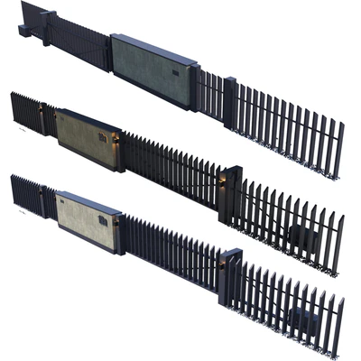 Fence with sliding gates — Ver 3