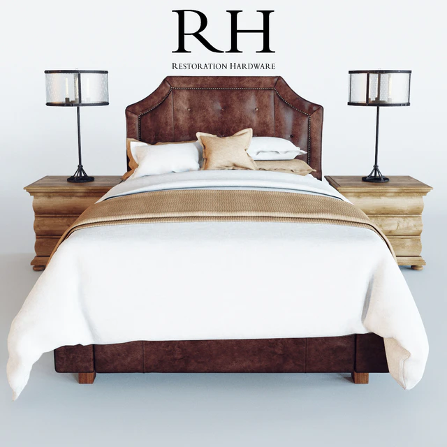 Restoration Hardware Delano Leather Bed — Descargar