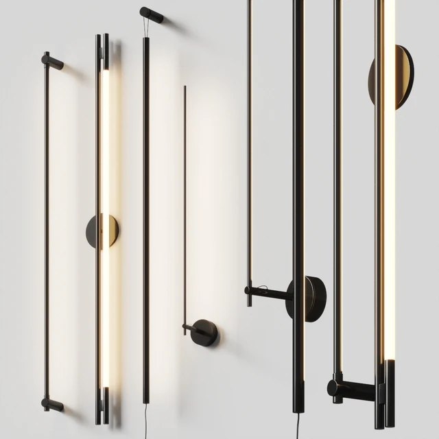 Thin black wall lamps SET — Descargar