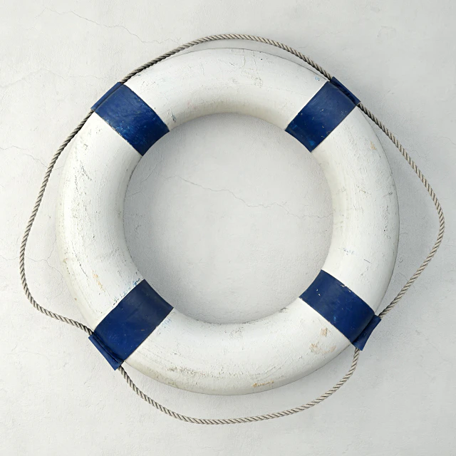 Vintage Nautical Navy Blue & White Life Preserver — Descargar