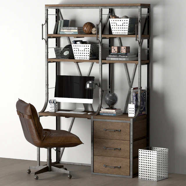 FRENCH LIBRARY SINGLE DESK WITH DRAWERS — Descargar