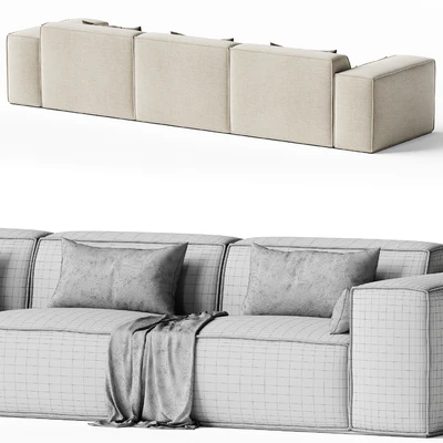 Scandinavian Slipcovered Square Arm Modular Sofa — Ver 3